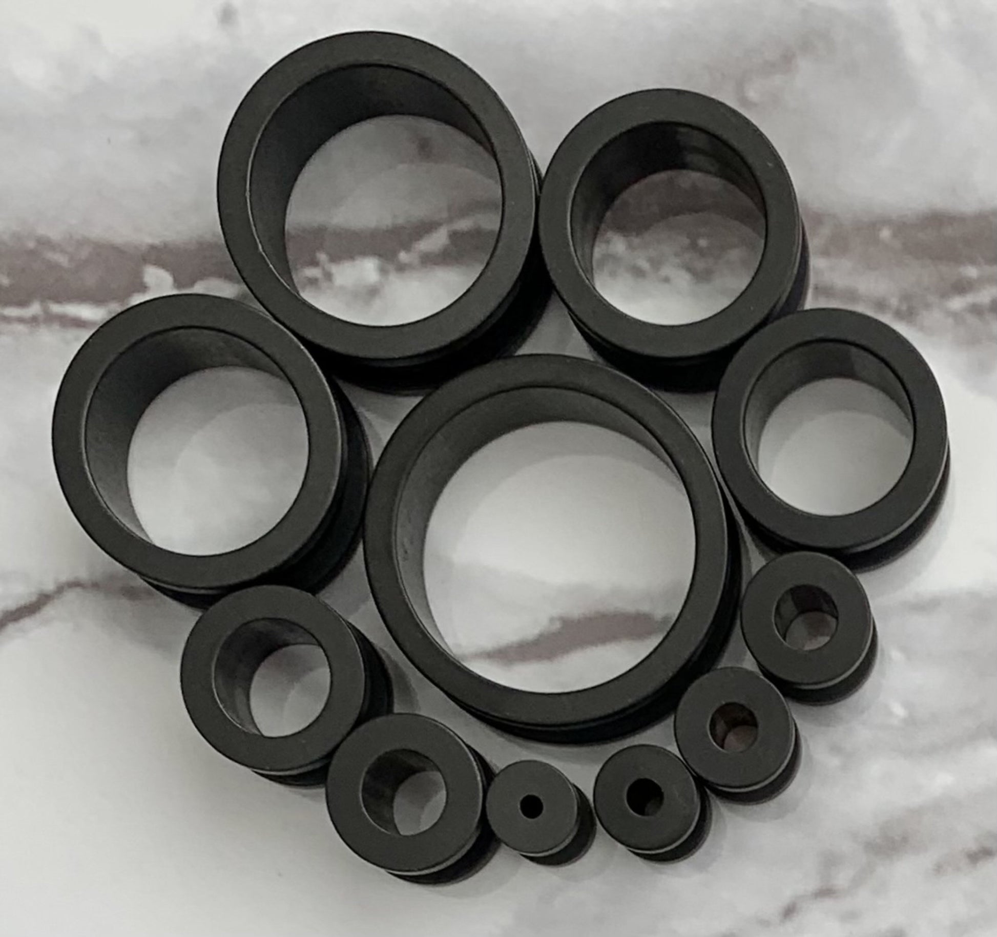 PAIR of Unique Black Matte Ion Plated Screw Fit Tunnels/Plugs - Gauges 8g (3mm) through 15/16" (24mm) available!