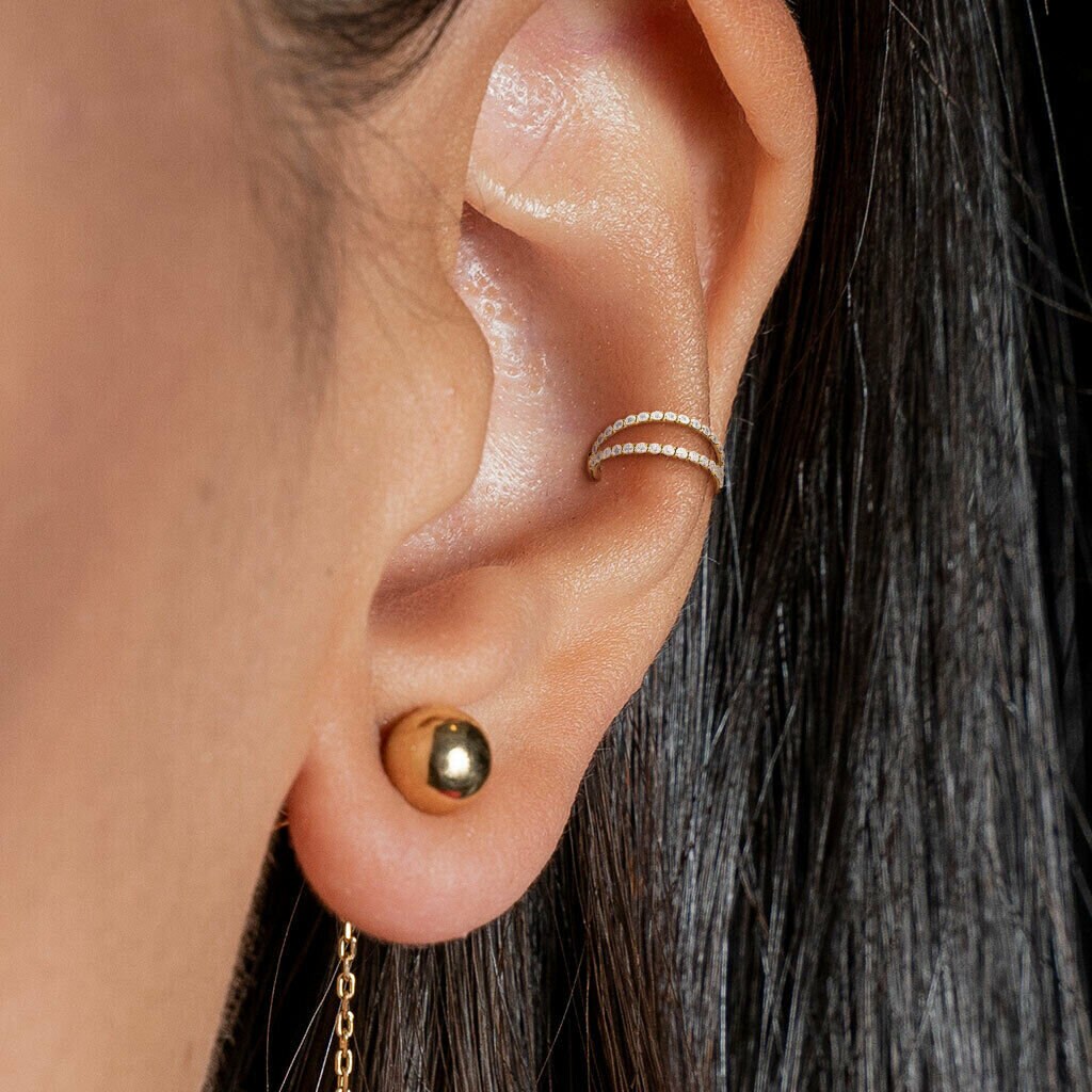 1 Piece of Titanium CZ Gems Hinged Segment Hoop Ring - 16g - 8mm or 10mm Internal Diameter - Gold, Rose Gold and Silver available!
