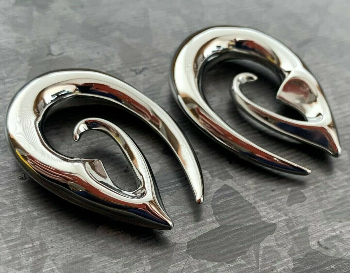PAIR of Unique Surgical Steel Devious Fang Tapers - Expanders - 8g thru 00g available!