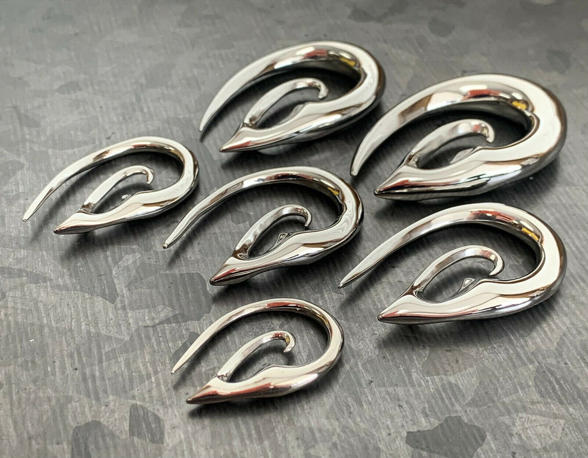 PAIR of Unique Surgical Steel Devious Fang Tapers - Expanders - 8g thru 00g available!