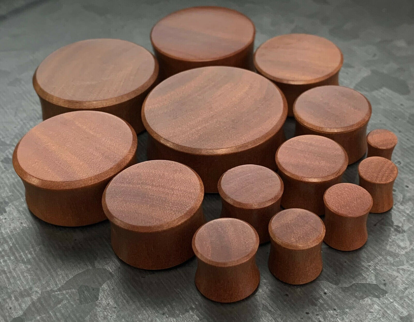 PAIR of Stunning Solid Organic Sawo Wood Double Flare Flat Plugs - Gauges 2g (6mm) up to 1&1/2" (38mm) available!