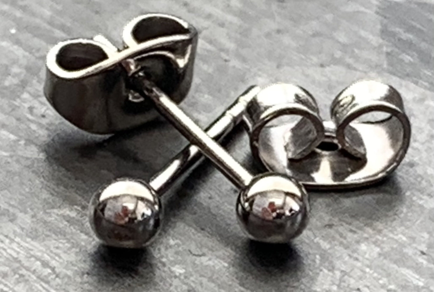 Pair of 100% Solid Titanium ( 6AL-4VELI ASTM F-136 Implant Grade 23) Ball Stud Earrings - 3mm thru 5mm Available!