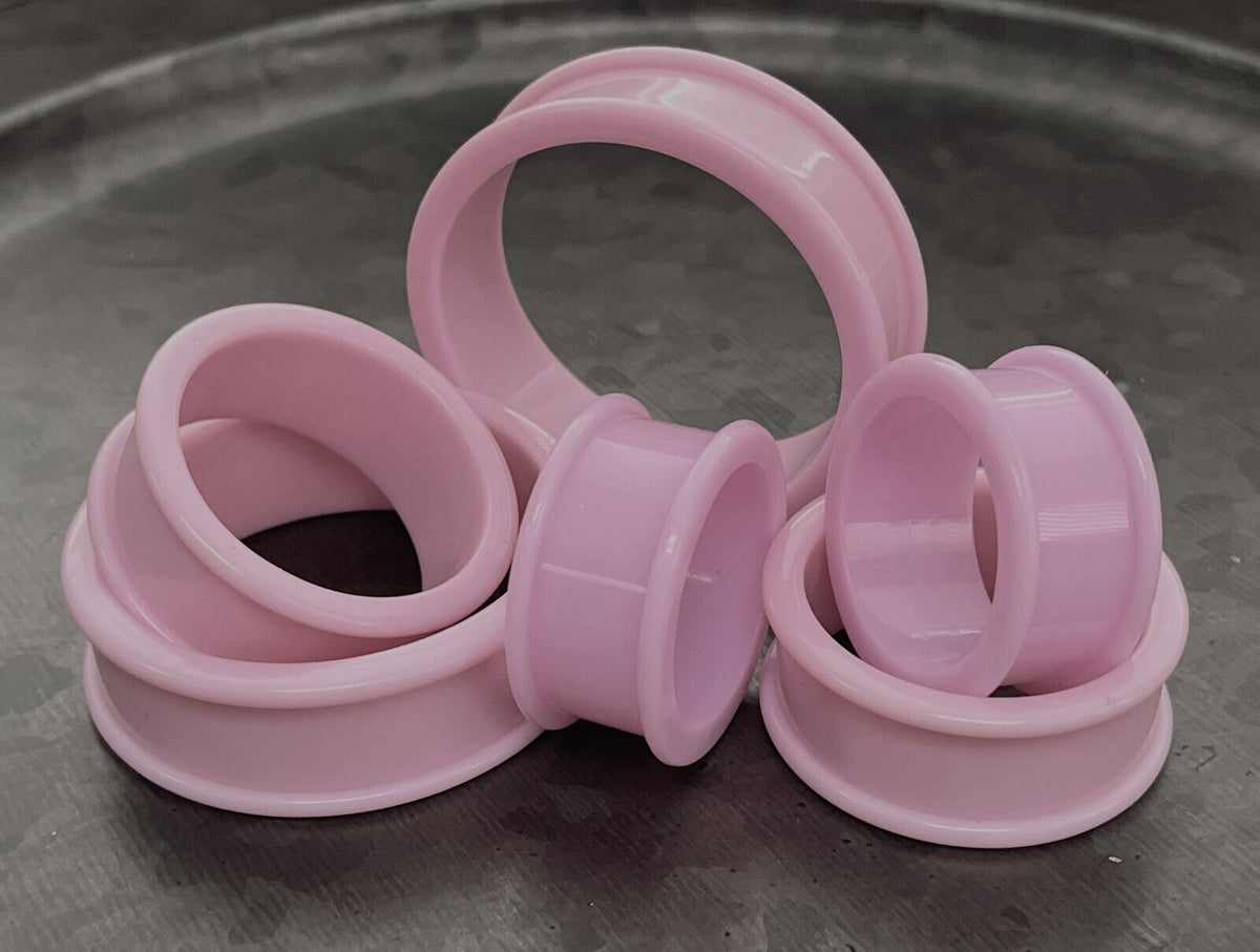 PAIR of Beautiful Lavender Solid Silicone Double Flare Tunnels - Gauges 1&1/8" (29mm) up to 2" (51mm) available!