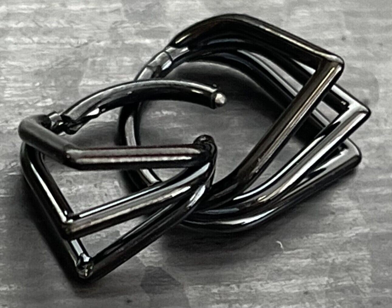 1 Piece Solid Titanium Triple Chevron Segment Septum Ring - Black, Gold, or Silver - 16g, Diameter 10mm or 8mm available!