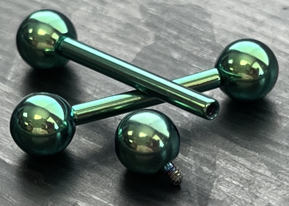 1 Piece of Implant Grade Titanium Internally Threaded Industrial Barbell - Tongue - 14g - Wearable Length 12mm or 16mm, 7 Colors Available!
