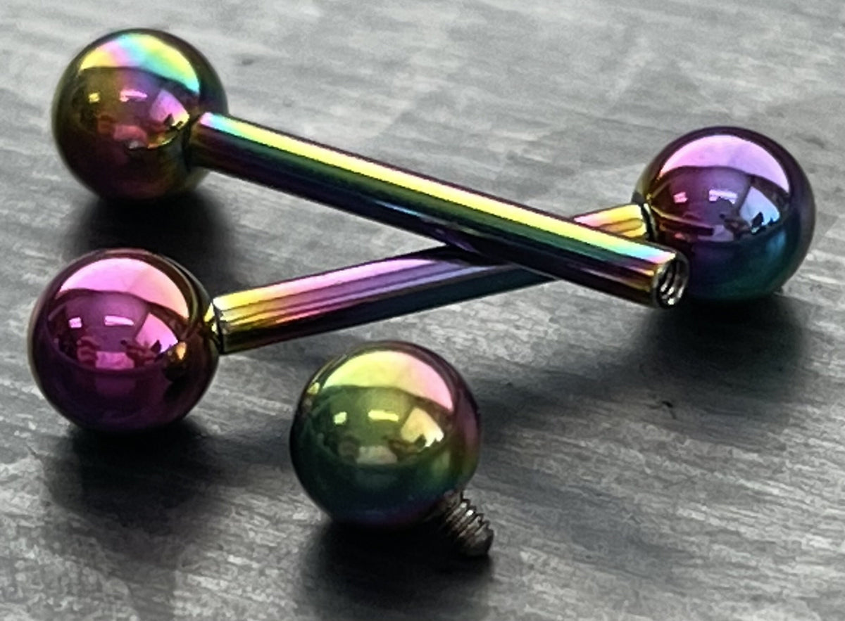 1 Piece of Implant Grade Titanium Internally Threaded Industrial Barbell - Tongue - 14g - Wearable Length 12mm or 16mm, 7 Colors Available!