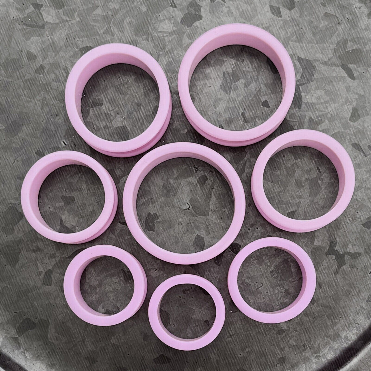 PAIR of Beautiful Lavender Solid Silicone Double Flare Tunnels - Gauges 1&1/8" (29mm) up to 2" (51mm) available!