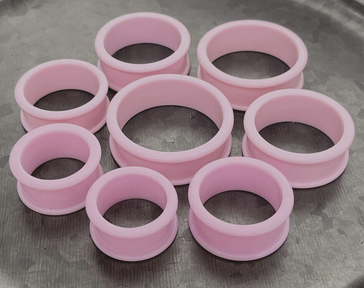 PAIR of Beautiful Lavender Solid Silicone Double Flare Tunnels - Gauges 1&1/8" (29mm) up to 2" (51mm) available!