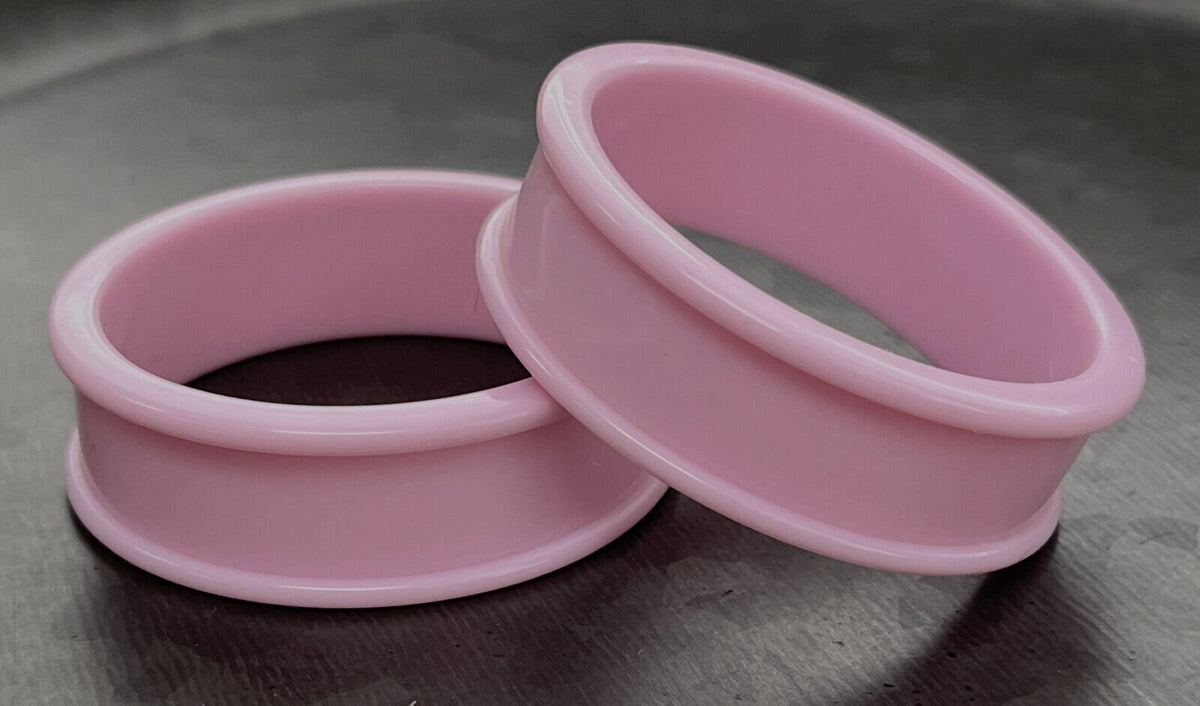 PAIR of Beautiful Lavender Solid Silicone Double Flare Tunnels - Gauges 1&1/8" (29mm) up to 2" (51mm) available!