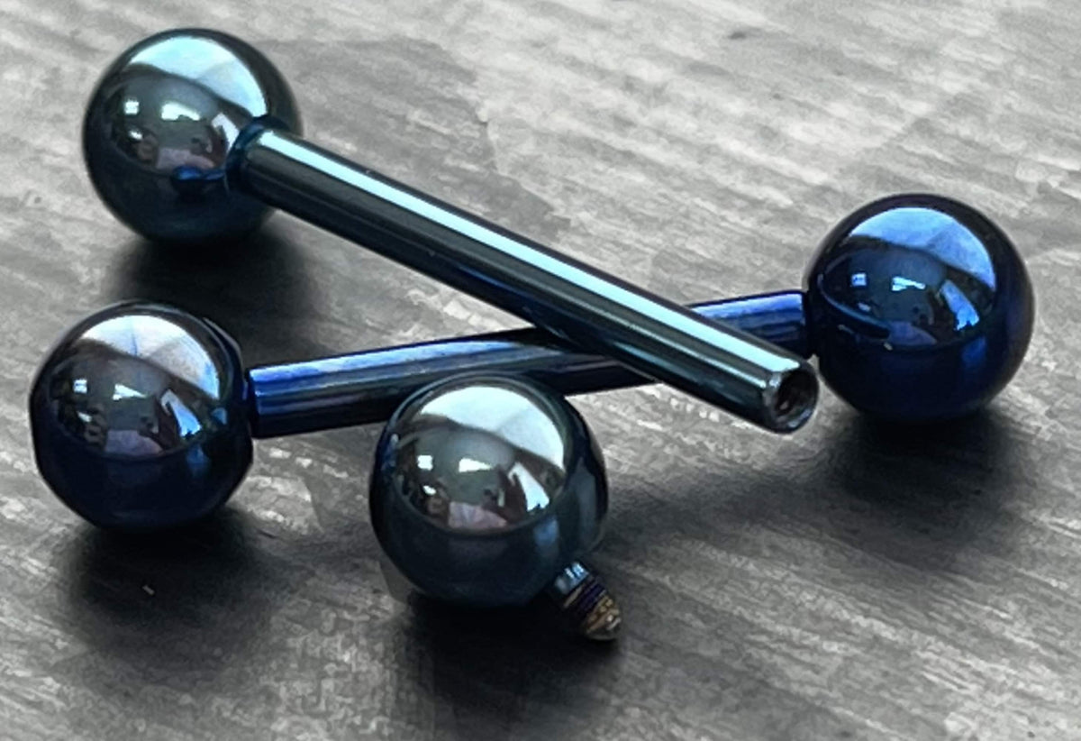1 Piece of Implant Grade Titanium Internally Threaded Industrial Barbell - Tongue - 14g - Wearable Length 12mm or 16mm, 7 Colors Available!