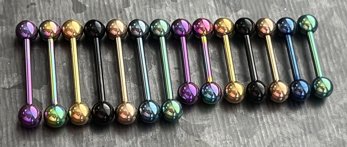 1 Piece of Implant Grade Titanium Internally Threaded Industrial Barbell - Tongue - 14g - Wearable Length 12mm or 16mm, 7 Colors Available!