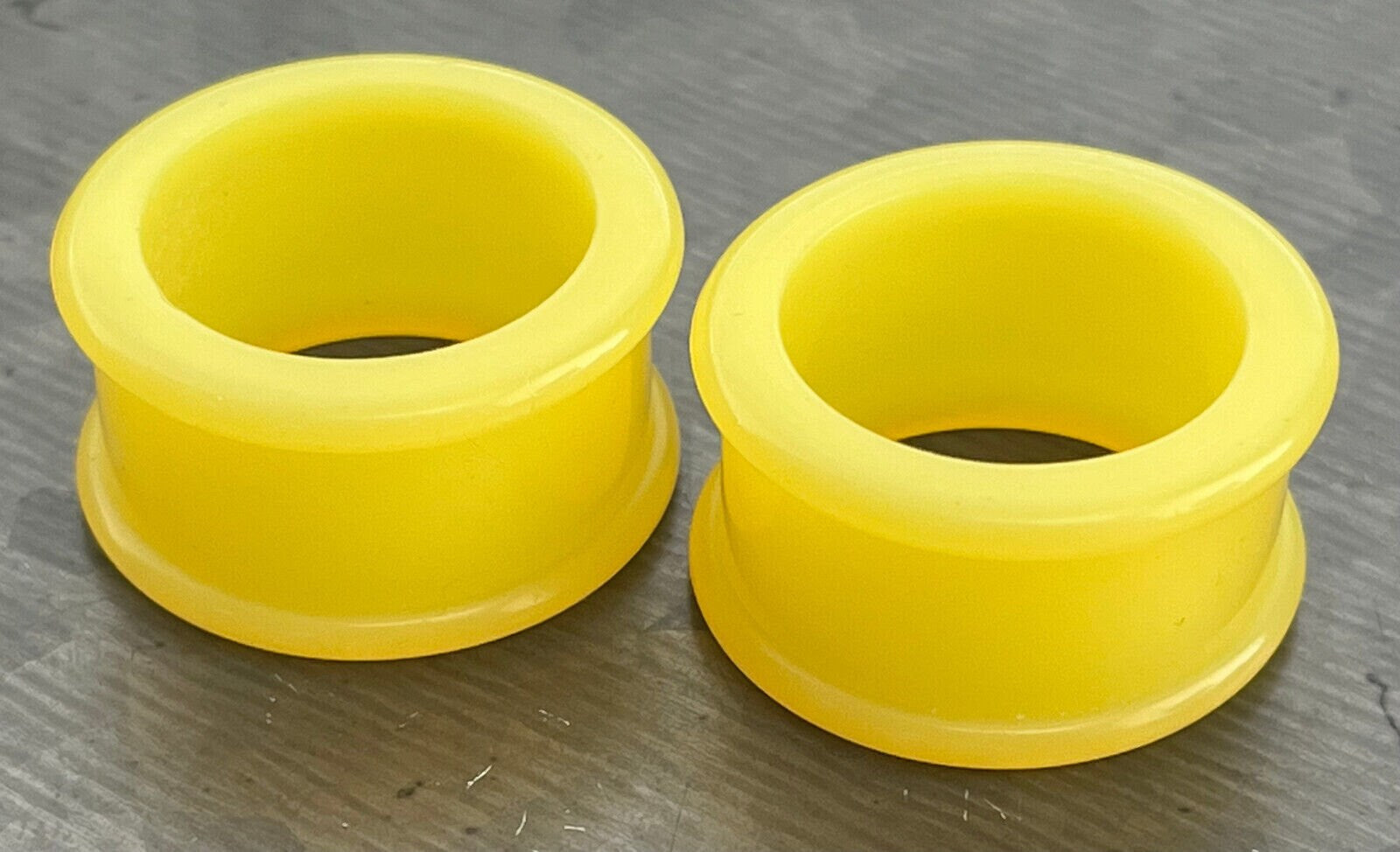 PAIR of Brilliant Yellow Silicone Double Flare Tunnels - Gauges 6g (4mm) up to 1" (25mm) available!