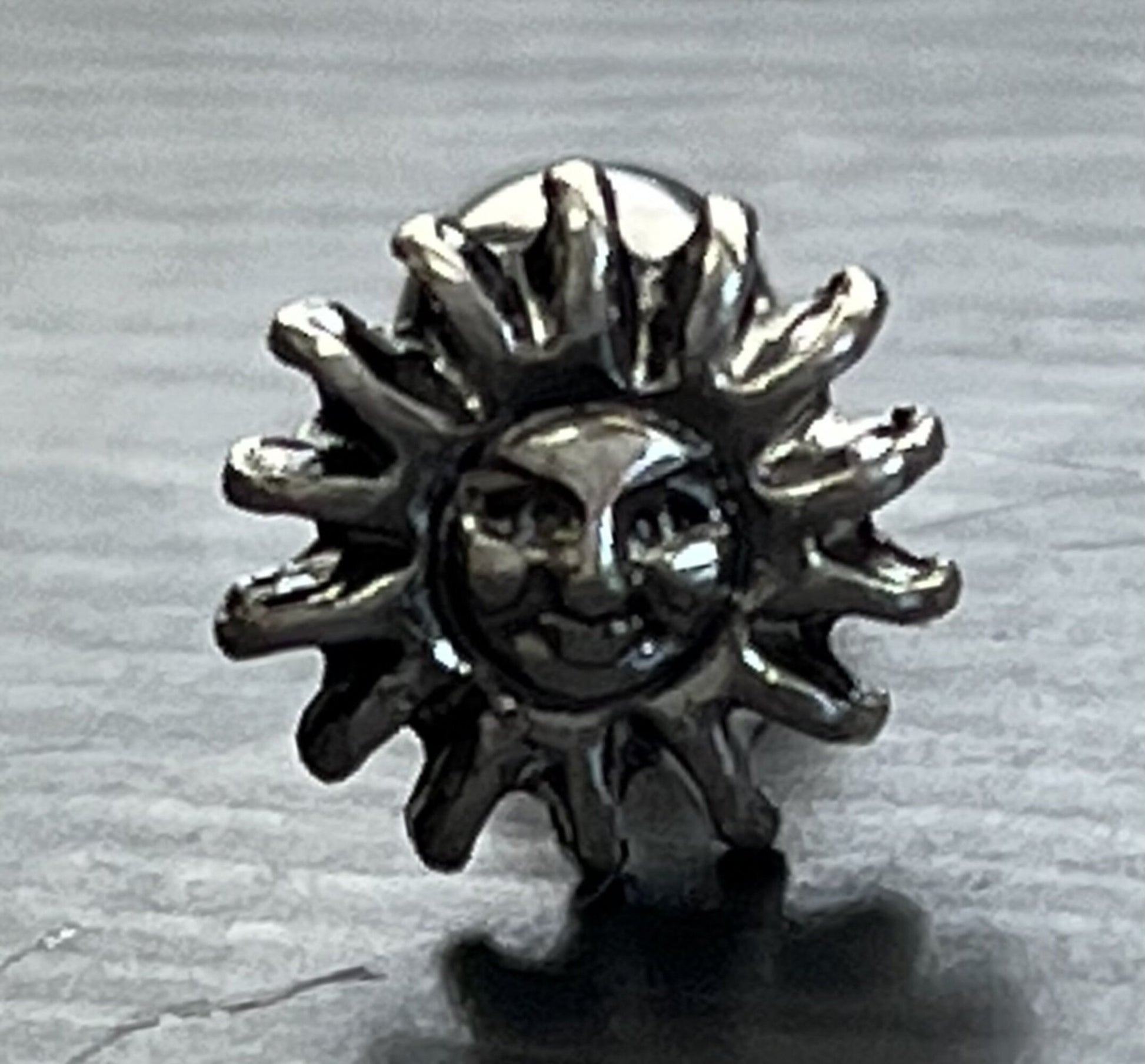 1 Piece Beautiful Tribal Sun Silver Plated Steel Tragus /Cartilage Stud - 16g, 6mm Wearable Length, 4mm Ball, 7mm Top Design!