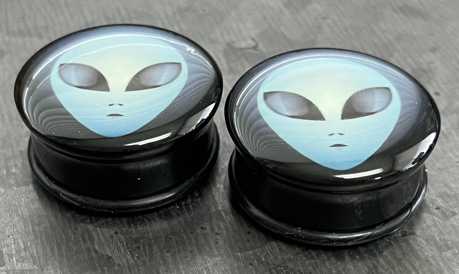 PAIR of Unique Alien Single Flare Acrylic Tunnels/Plugs with O-Rings - Gauges 4g (5mm) thru 1" (25mm) available!