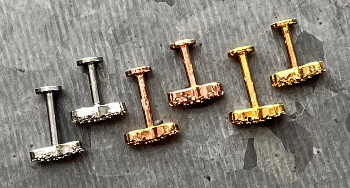 1 Piece CZ Infinity Symbol Labret Internally Threaded Monroe Stud -16g- Wearable Diameter 6mm or 8mm - Gold, Rose Gold and Silver Available!