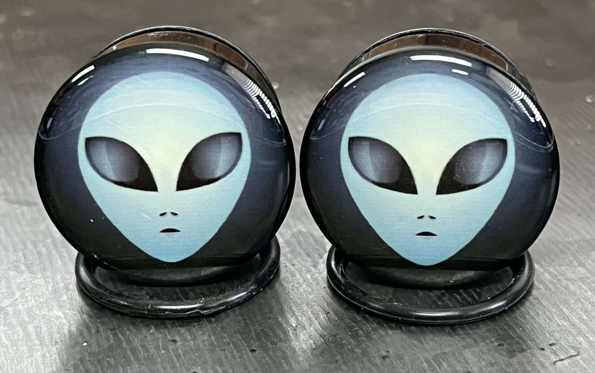 PAIR of Unique Alien Single Flare Acrylic Tunnels/Plugs with O-Rings - Gauges 4g (5mm) thru 1" (25mm) available!