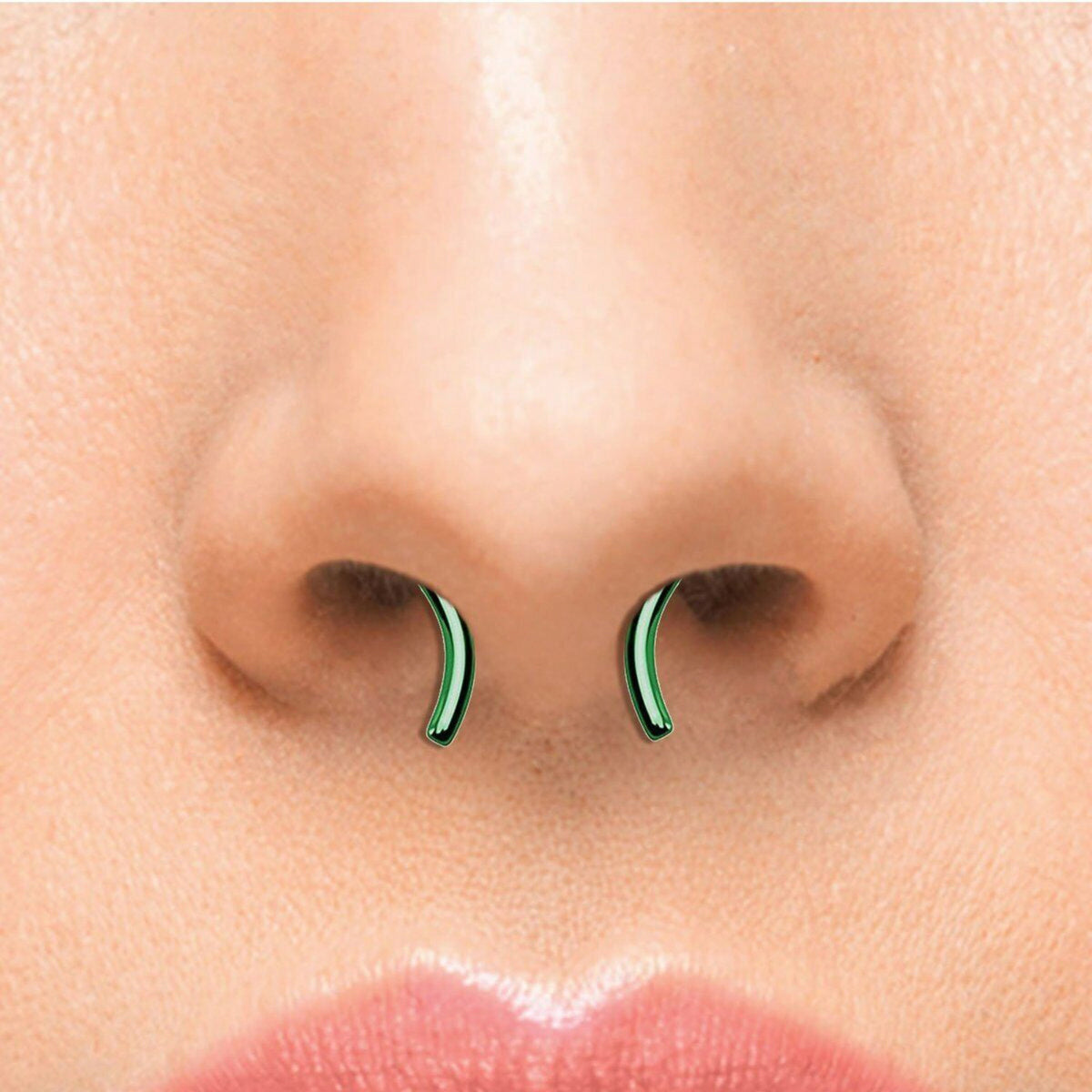 1 Piece Unique Titanium Plated Surgical Steel Nose Septum Hanger - Gauges: 16g, 14g and 12g - 7 Different Colors Available!