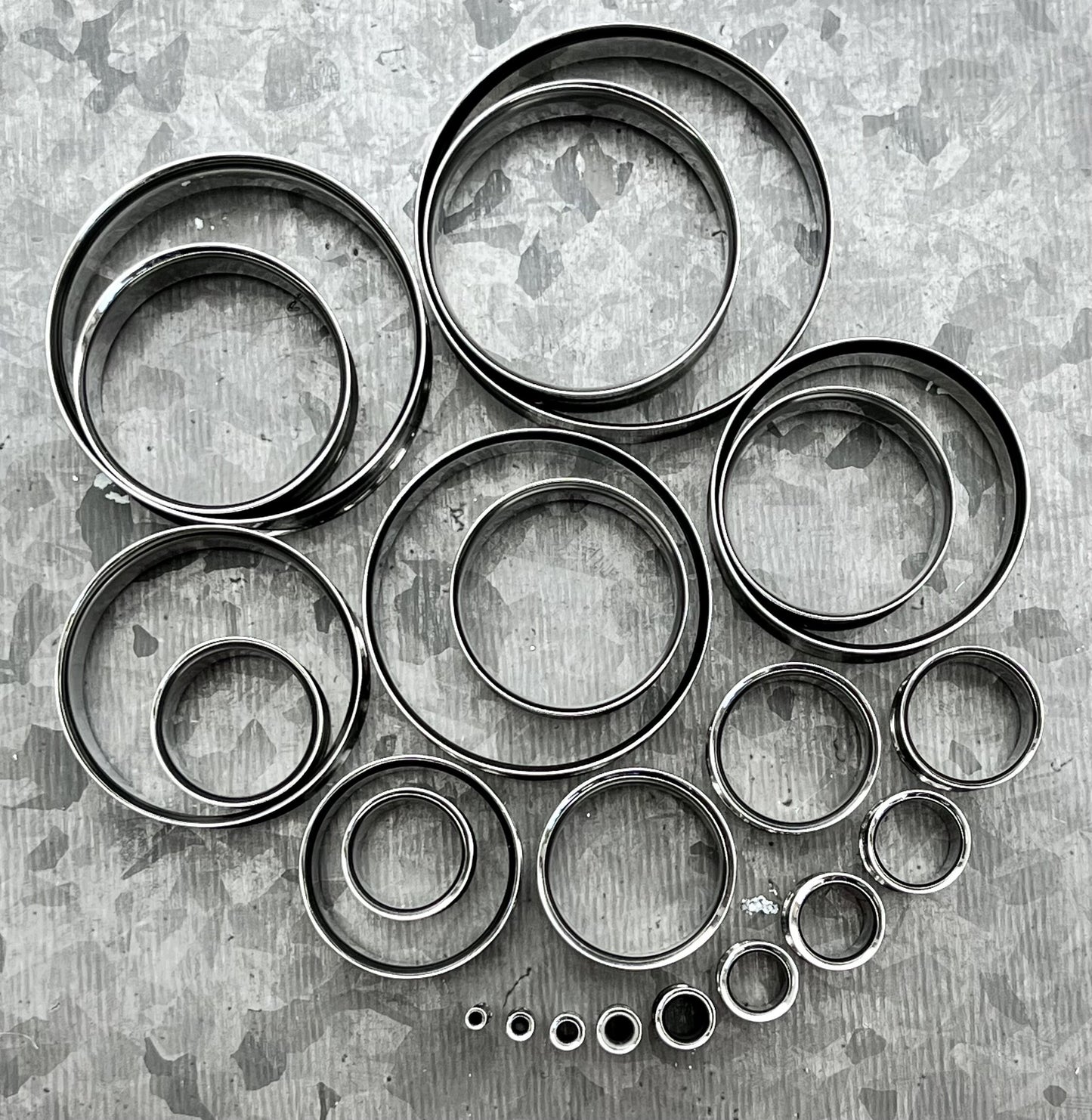 PAIR of 316L Surgical Stainless Steel Double Flare Tunnels/Plugs - Gauges -12g (2mm) thru 2" (51mm) available!