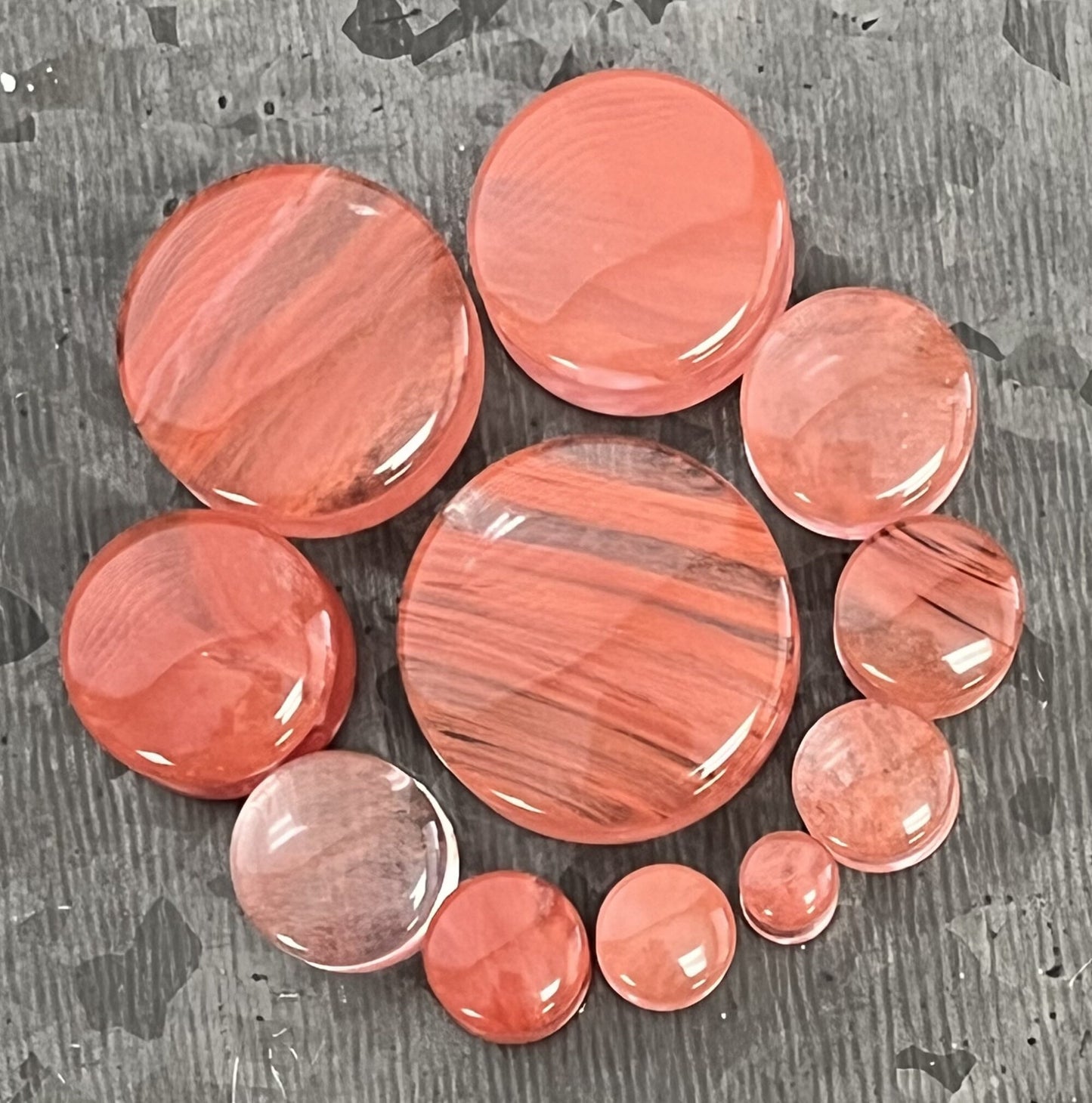 PAIR of Stunning Fresh Coral Style Double Flare Glass Plugs - Gauge 2g (6mm) thru 1&1/8" (28mm) Available!