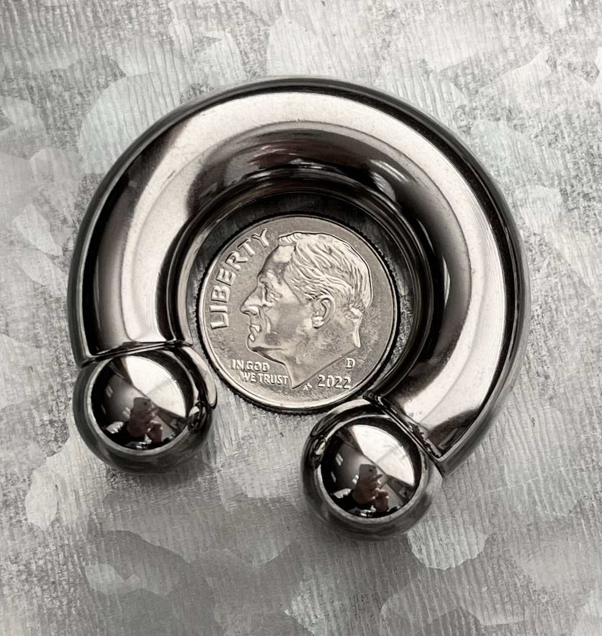 1 Piece Steel Circular Barbell Horseshoe Ring - 16g, 14g, 12g, 10g, 8g, 6g, 4g 2g, 0g, 00g with Assorted Internal Diameter and Ball Size!!