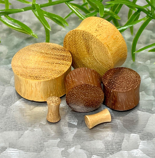 PAIR of Stunning Organic Golden Jackfruit Wood Plugs - Gauges 8g (3.2mm) thru 15/16" (24mm) Available!