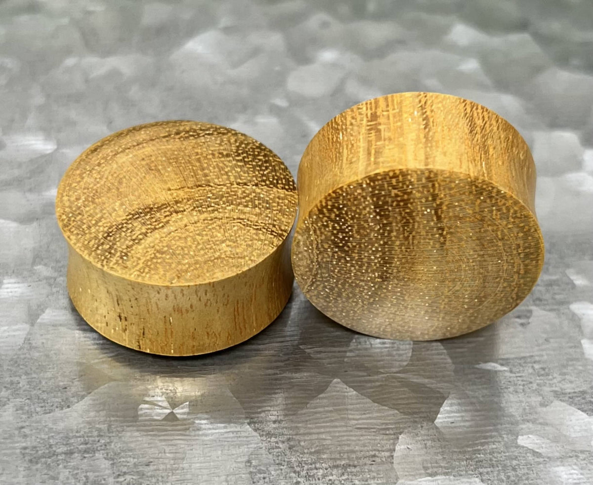 PAIR of Stunning Organic Golden Jackfruit Wood Plugs - Gauges 8g (3.2mm) thru 15/16" (24mm) Available!