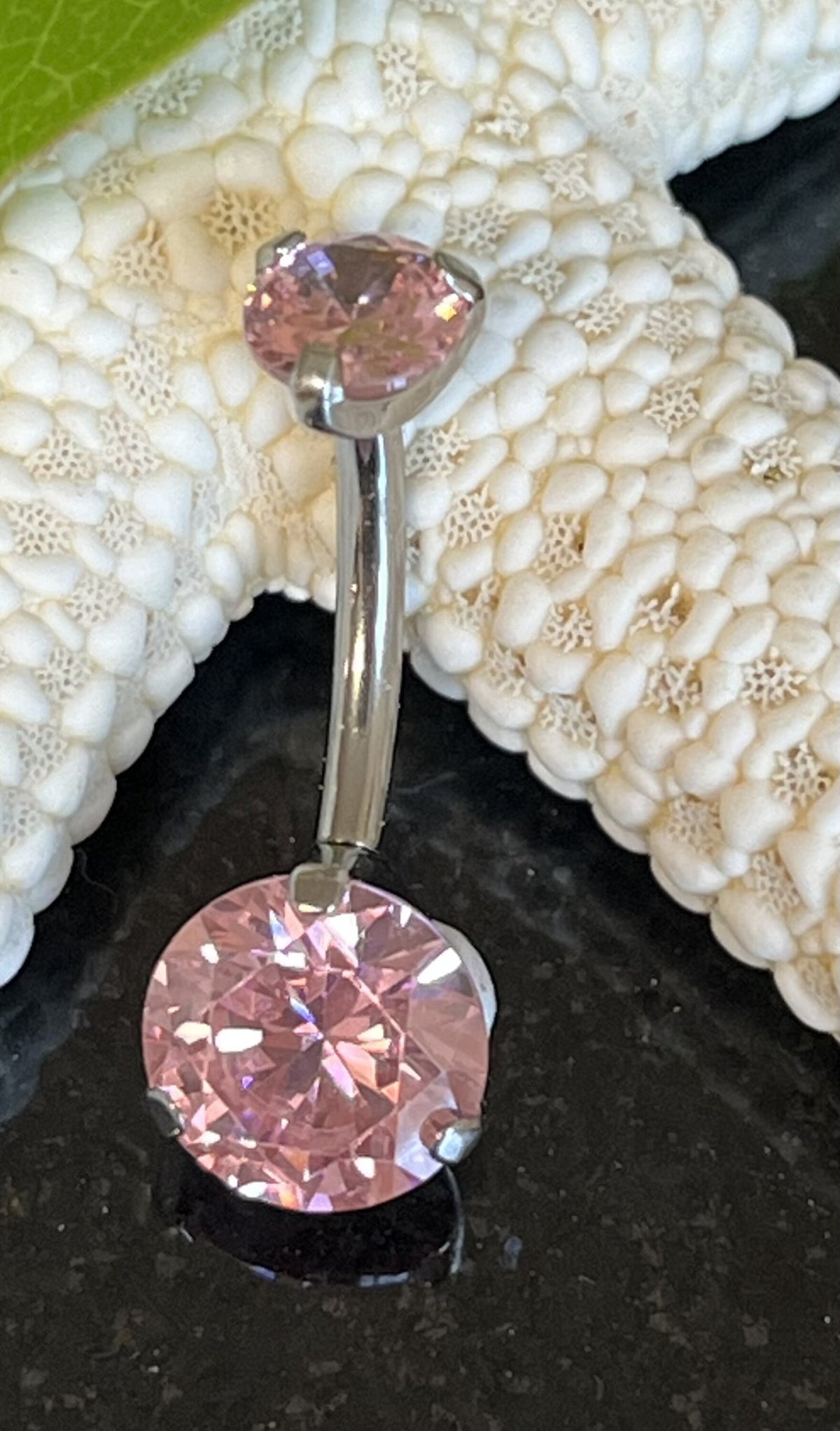 1 Piece Solid Implant Grade Titanium Round Gem Internally Threaded Navel/Naval Belly Ring - 14g - Available in a Variety of Colors!