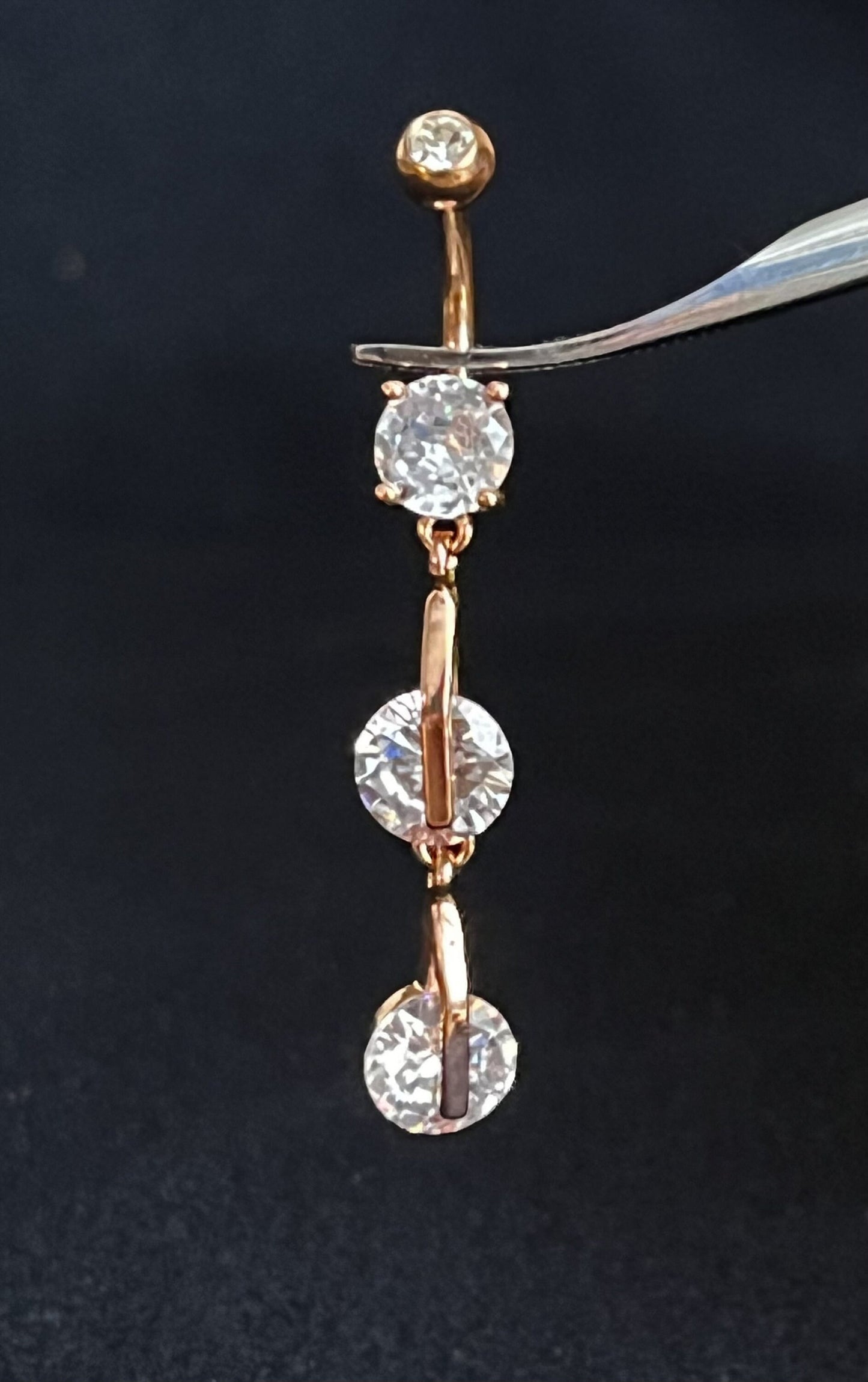 1 Piece Unique Paved CZ Gem Fox Navel / Naval Belly Button Ring - 14g - 10mm - Gold, Silver and Rose Gold Available!