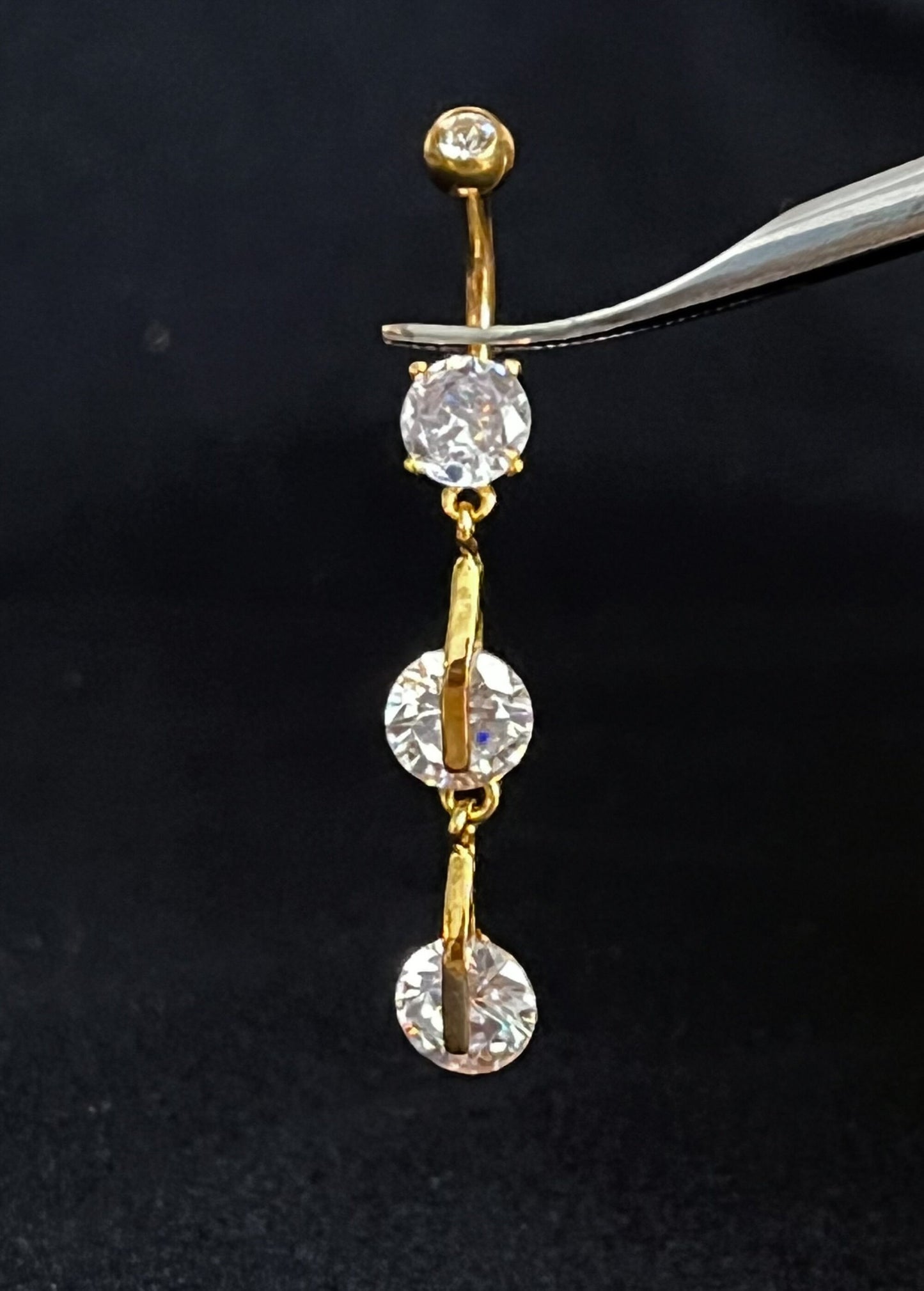 1 Piece Unique Paved CZ Gem Fox Navel / Naval Belly Button Ring - 14g - 10mm - Gold, Silver and Rose Gold Available!