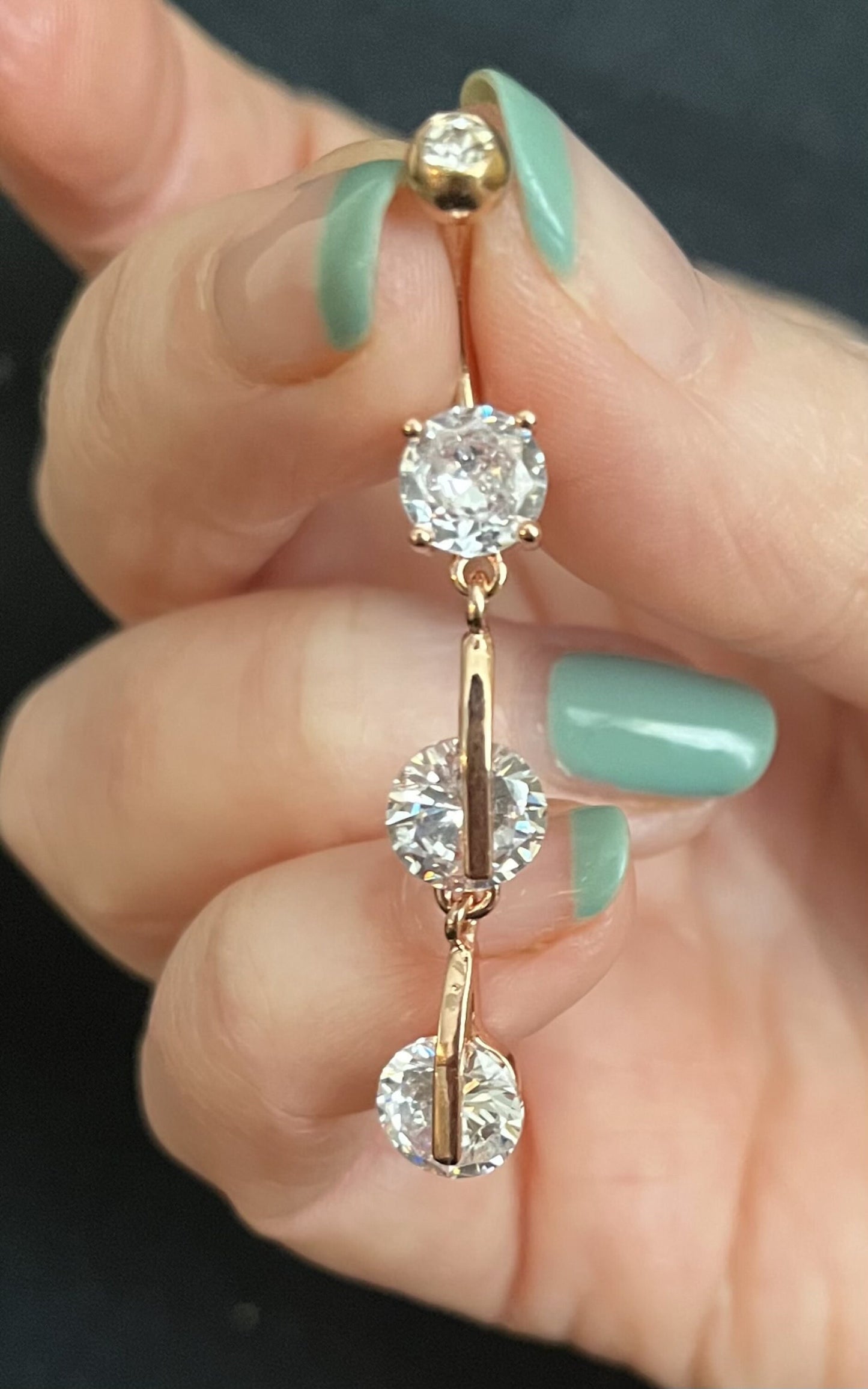 1 Piece Unique Paved CZ Gem Fox Navel / Naval Belly Button Ring - 14g - 10mm - Gold, Silver and Rose Gold Available!
