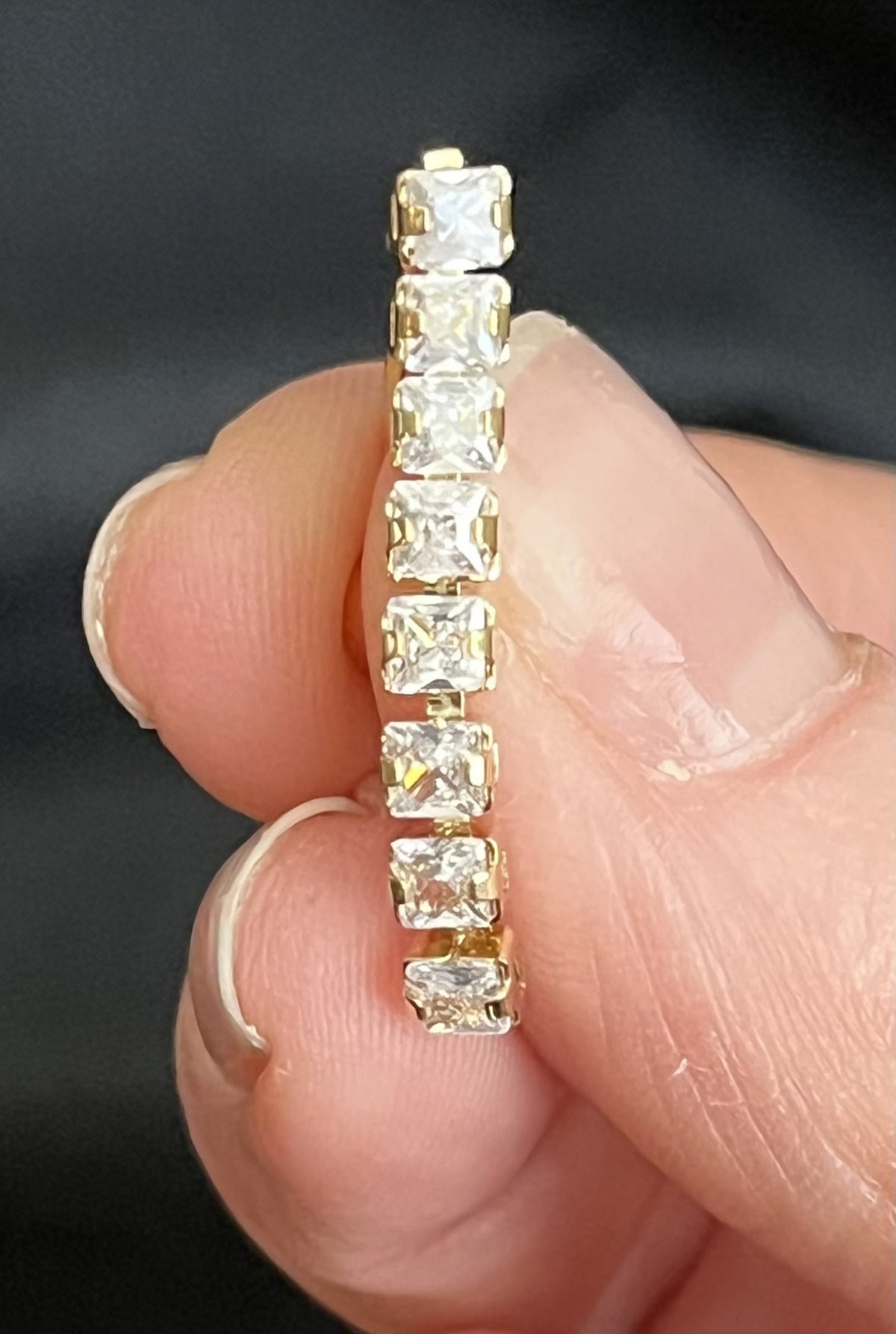 1 Piece Stunning 8-Square CZ Gem Top Drop Dangle Reverse Navel / Naval Belly Ring - 14g - 10mm - Gold, Silver and Rose Gold Available!