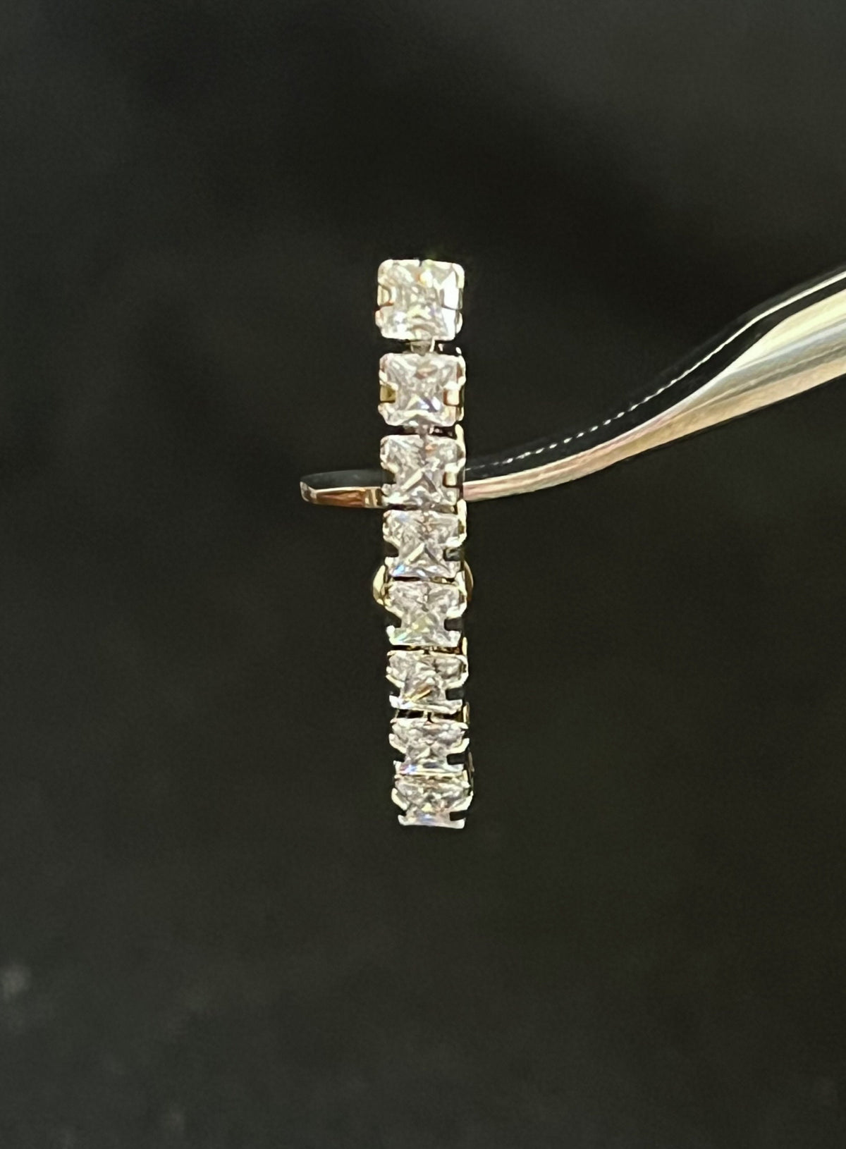 1 Piece Stunning 8-Square CZ Gem Top Drop Dangle Reverse Navel / Naval Belly Ring - 14g - 10mm - Gold, Silver and Rose Gold Available!