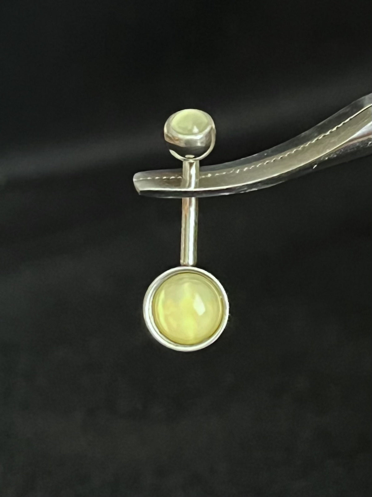 1 Piece Beautiful Double Round Illuminating Stone Gem Ring Navel / Naval Belly Ring - 14g - 10mm - Available in a Variety of Colors!