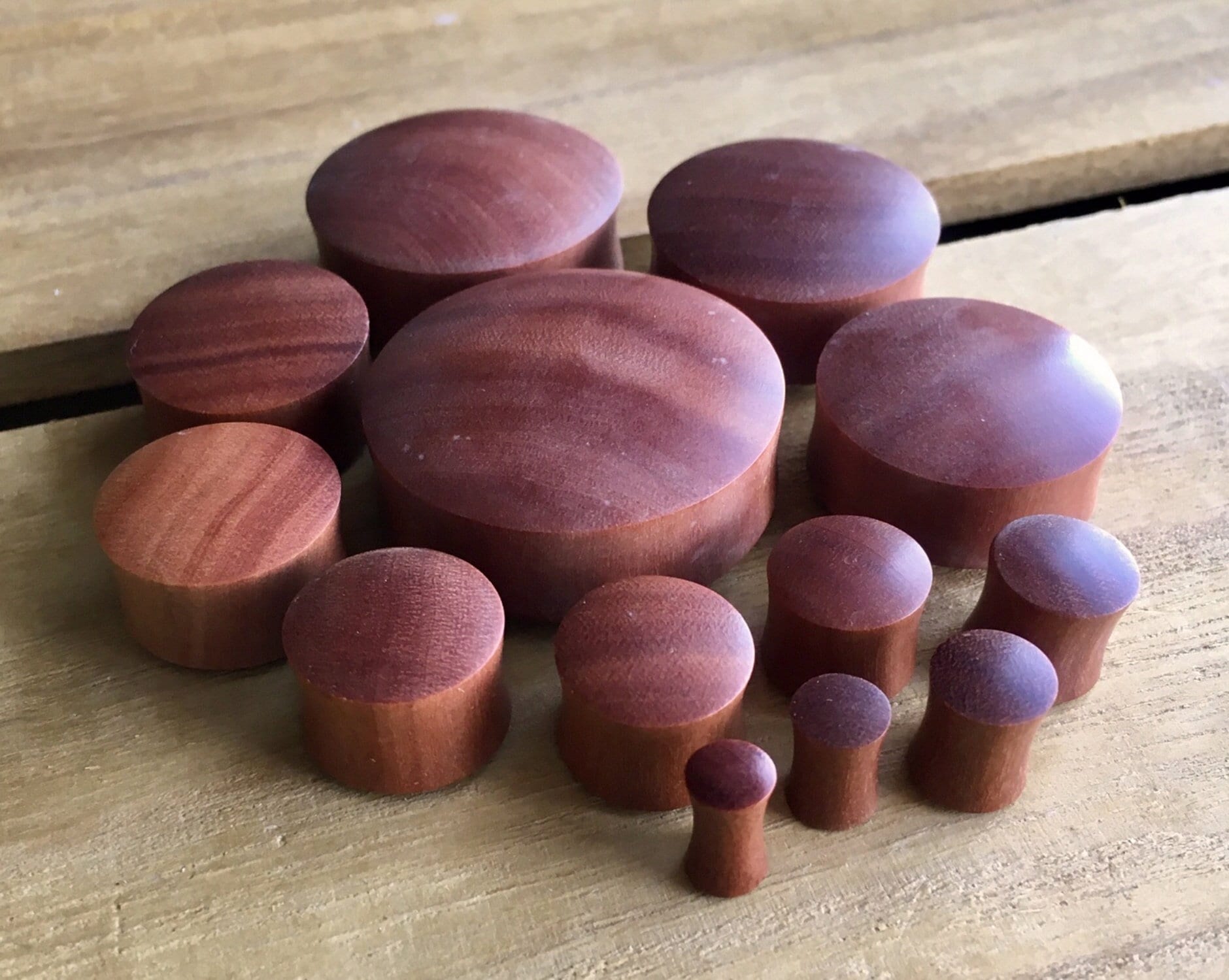 PAIR of Beautiful Organic Saba Wood Plugs - Gauges 6g (4mm) up to 1&3/8" (35mm) available!