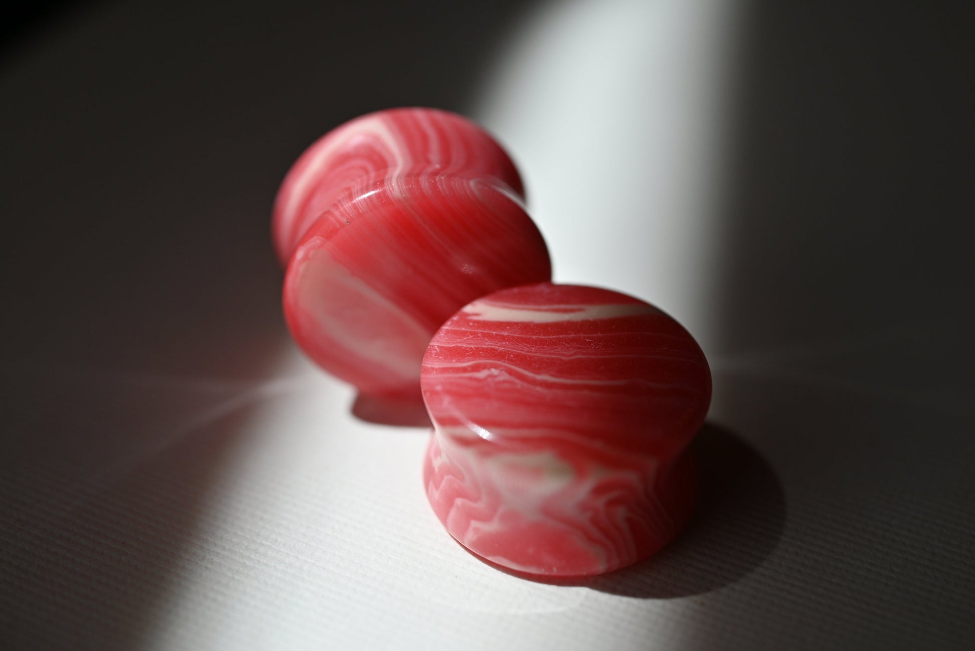 PAIR of Stunning Red Lace Agate Stone Double Flare Plugs - Gauges 2g (6mm) thru 1" (25mm) available!