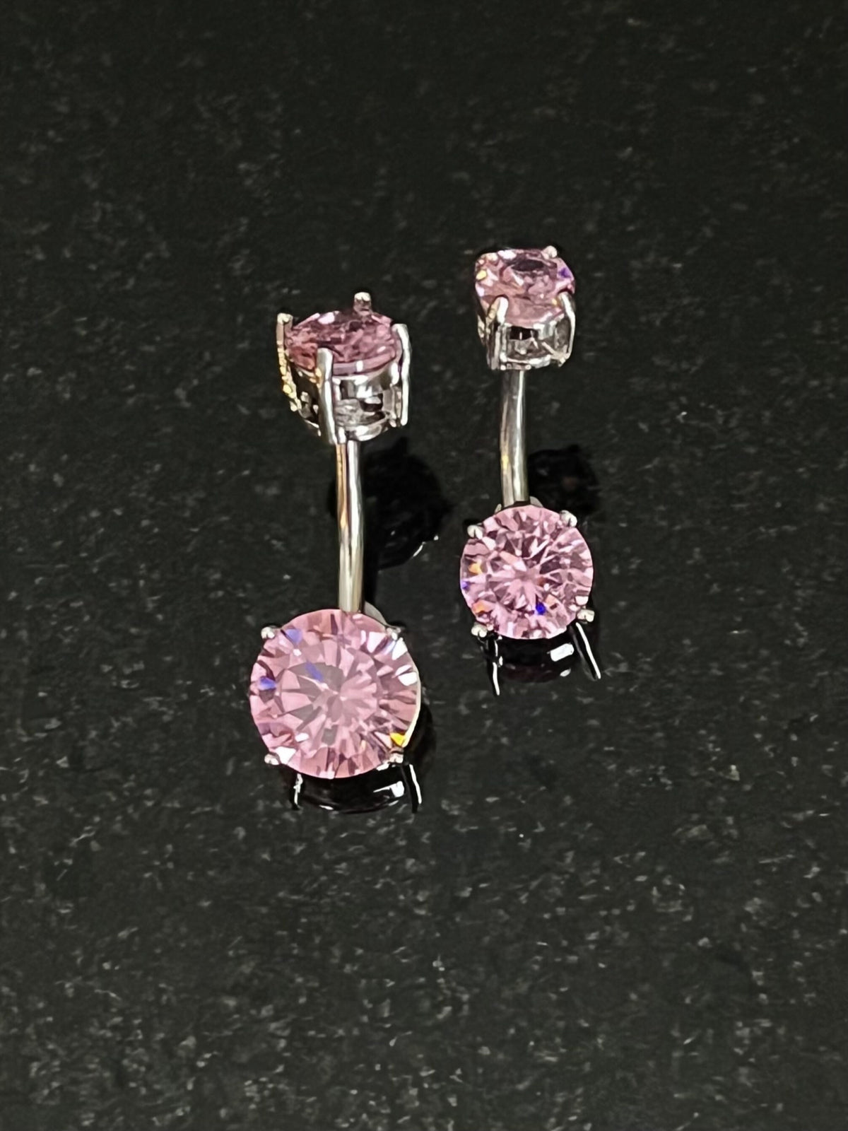 1 Piece Stunning Round Internally Threaded Steel Prong Set 9mm or 7mm CZ Gems Navel/Naval Belly Ring - 14g- A Variety of Colors Available!