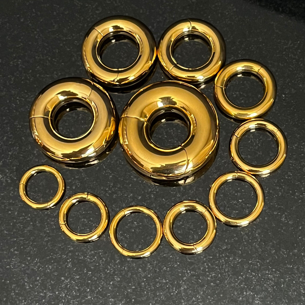 1 Piece Large Gauge IMPLANT GRADE TITANIUM Hinged Segment Ring/Hoop - Easy and Secure Clickers - Gauges 12g (2mm) thru 2g (6mm) Available!