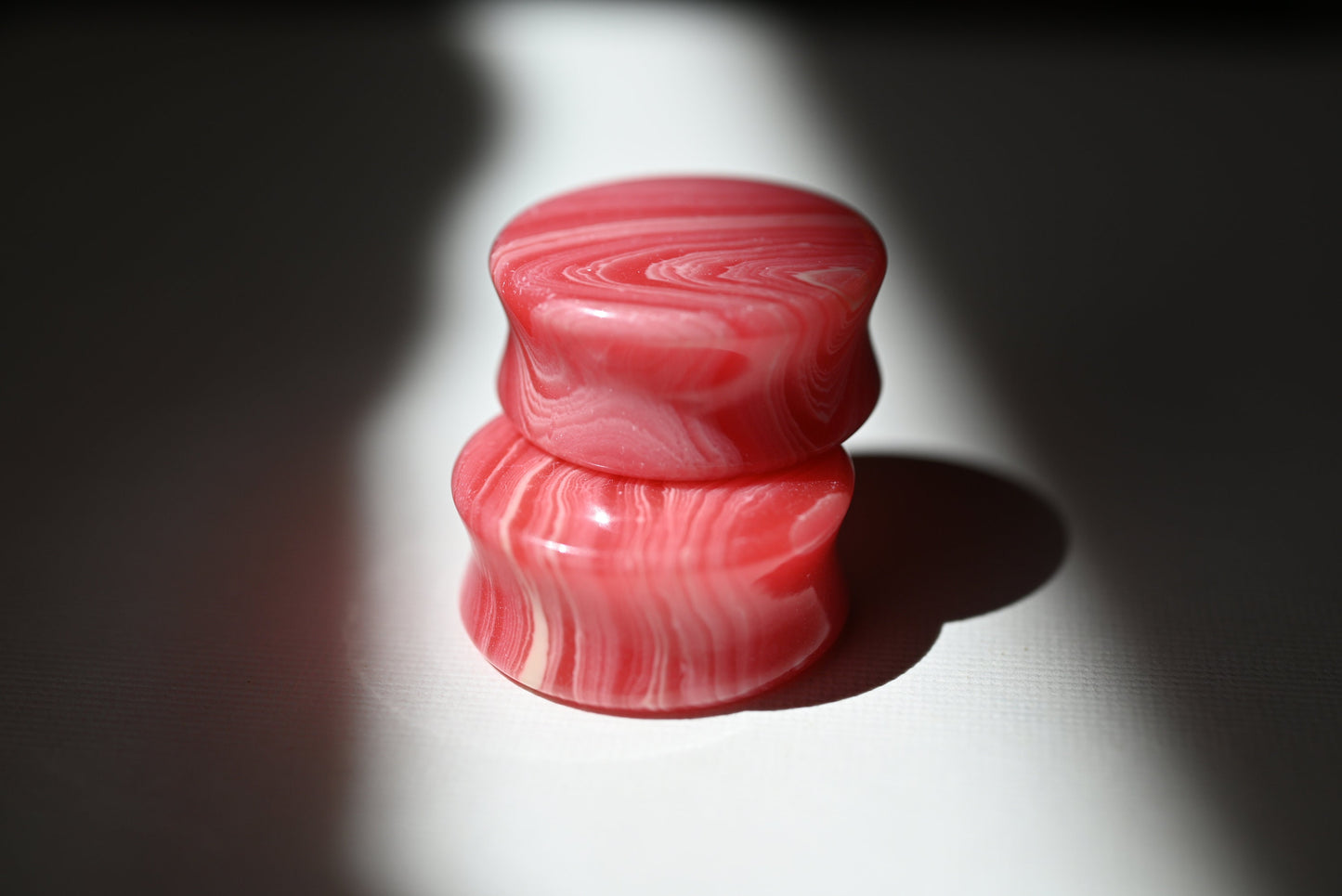 PAIR of Stunning Red Lace Agate Stone Double Flare Plugs - Gauges 2g (6mm) thru 1" (25mm) available!