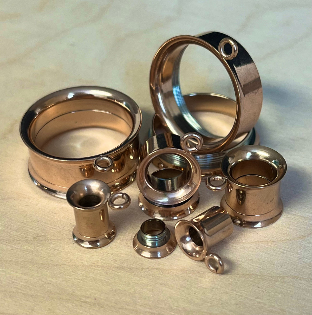 PAIR of Beautiful Add-Your-Own-Design Dangle Internally Threaded Double Flare Tunnels/Plugs - Gauges 2g (6mm) thru 1" (25mm) available!