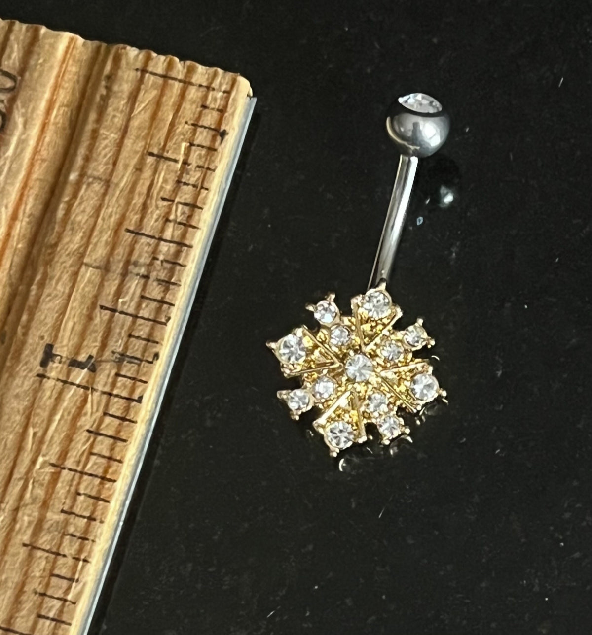 1 Piece Stunning CZ Gem Paved Starburst 316L Surgical Steel Navel / Naval Belly Ring - 14g - 10mm - Available in Gold, Rose Gold and Silver!