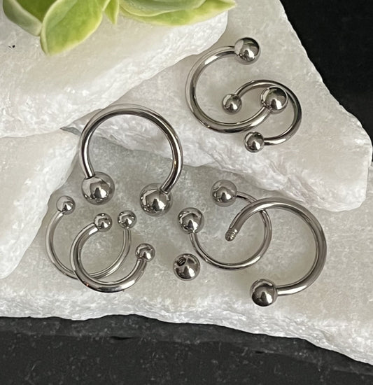 1pc Grade 23 Solid Titanium Horseshoe Circular Barbell 6ALV-ELI Implant Grade