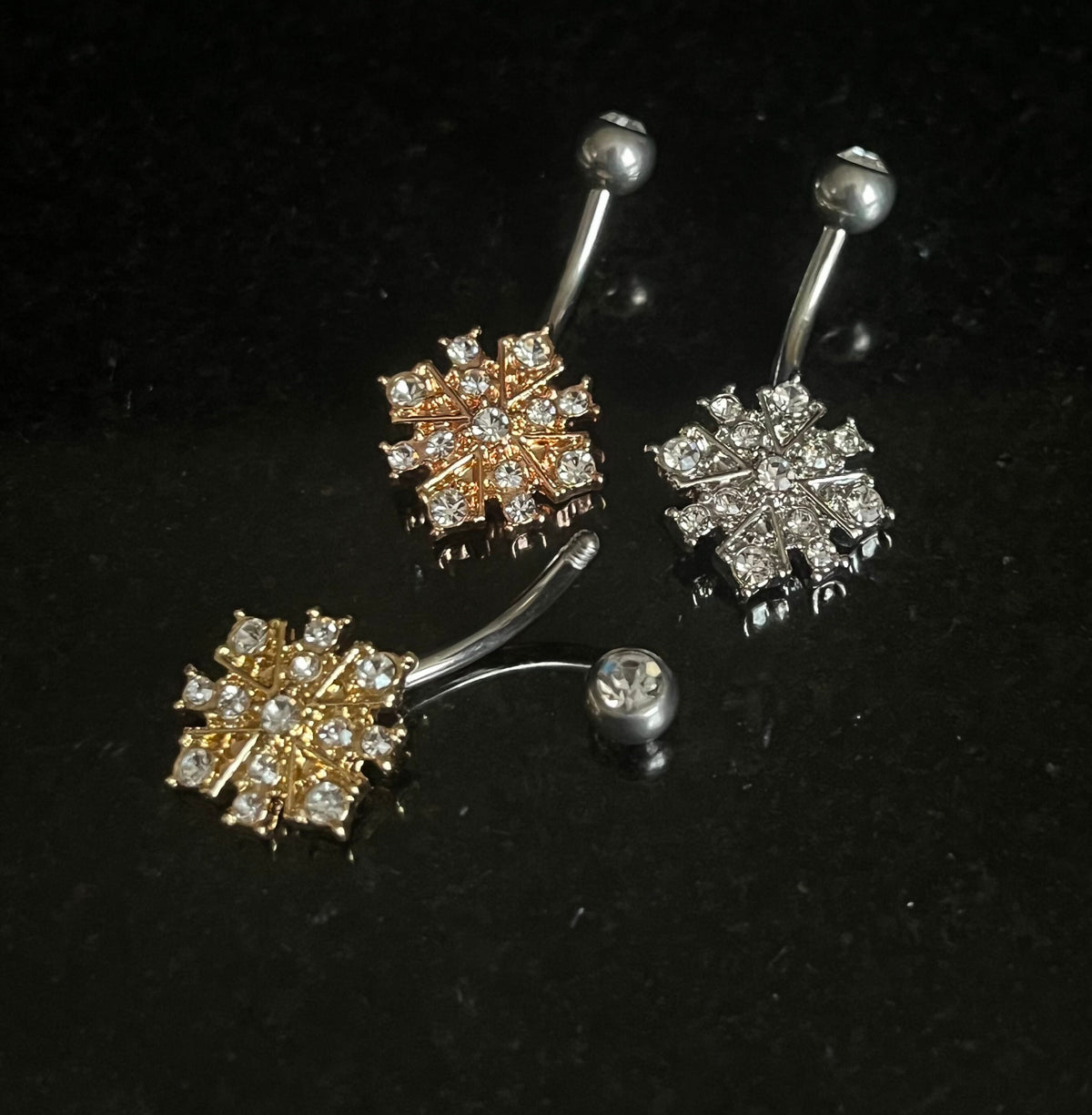 1 Piece Stunning CZ Gem Paved Starburst 316L Surgical Steel Navel / Naval Belly Ring - 14g - 10mm - Available in Gold, Rose Gold and Silver!
