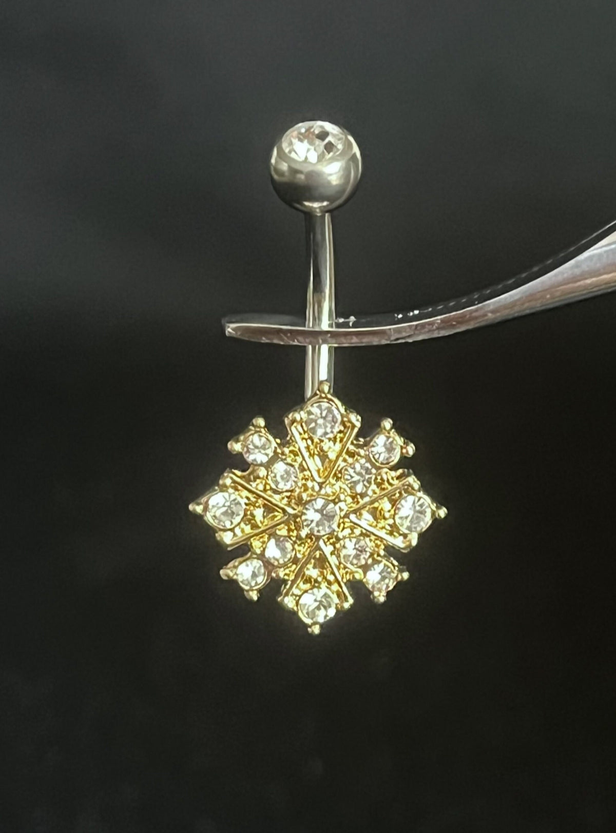 1 Piece Stunning CZ Gem Paved Starburst 316L Surgical Steel Navel / Naval Belly Ring - 14g - 10mm - Available in Gold, Rose Gold and Silver!