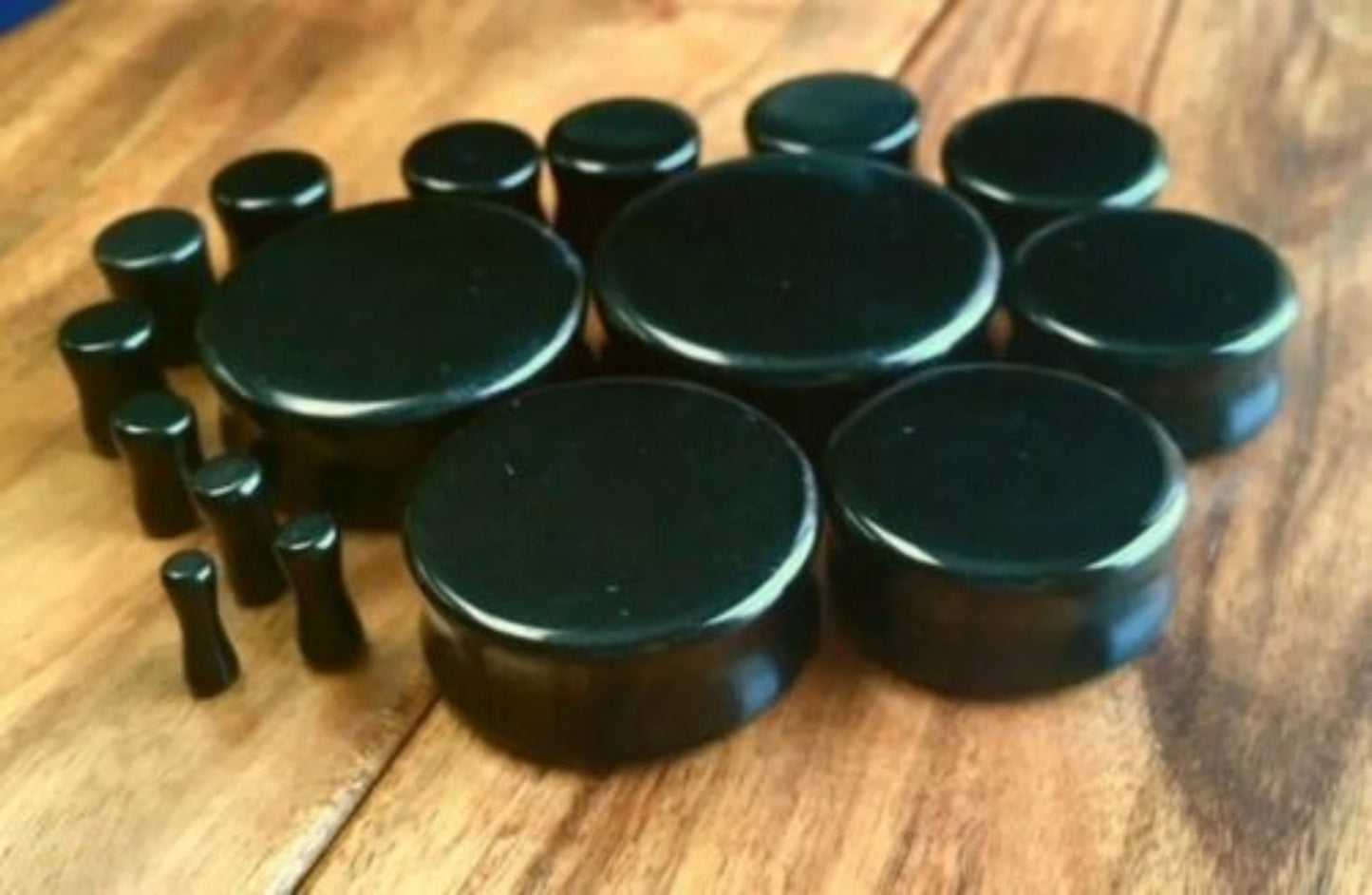 PAIR of Stunning Black Onyx Organic Stone Plugs/Tunnels - Gauges 6g to 38mm available!