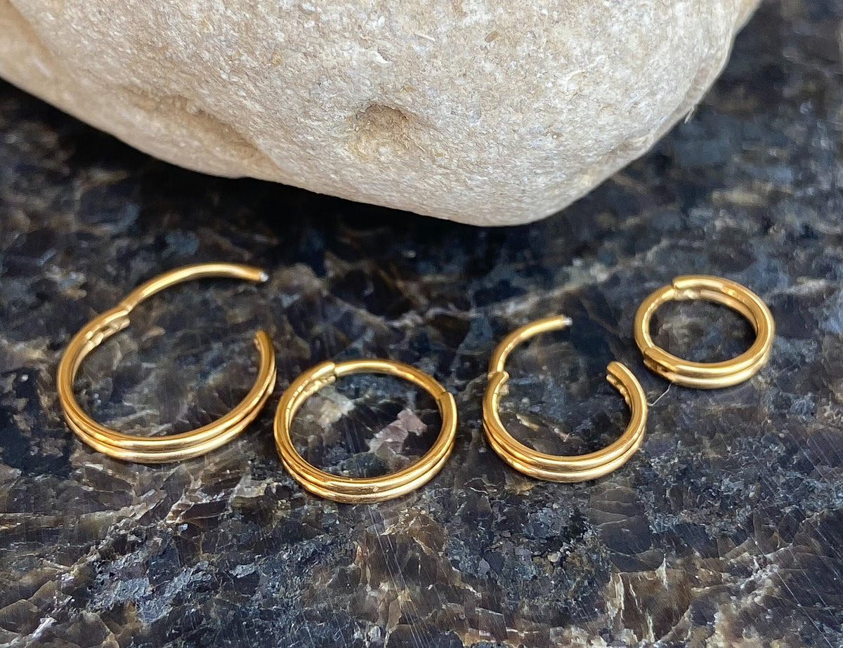 1 Piece of Stunning Double Line Hinged Segment Septum Ring/Hoop - Gauges 10g, 8mm, 7mm and 6mm available!