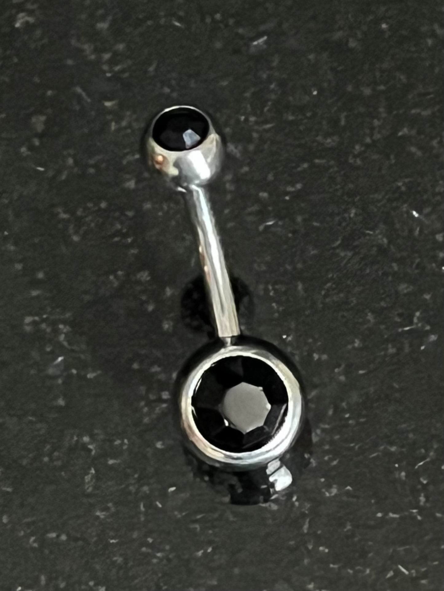 1 Piece Brilliant Double CZ Gem Ball 316L Surgical Steel Navel/Naval Belly Ring - 14g - Available in A Variety of Colors!