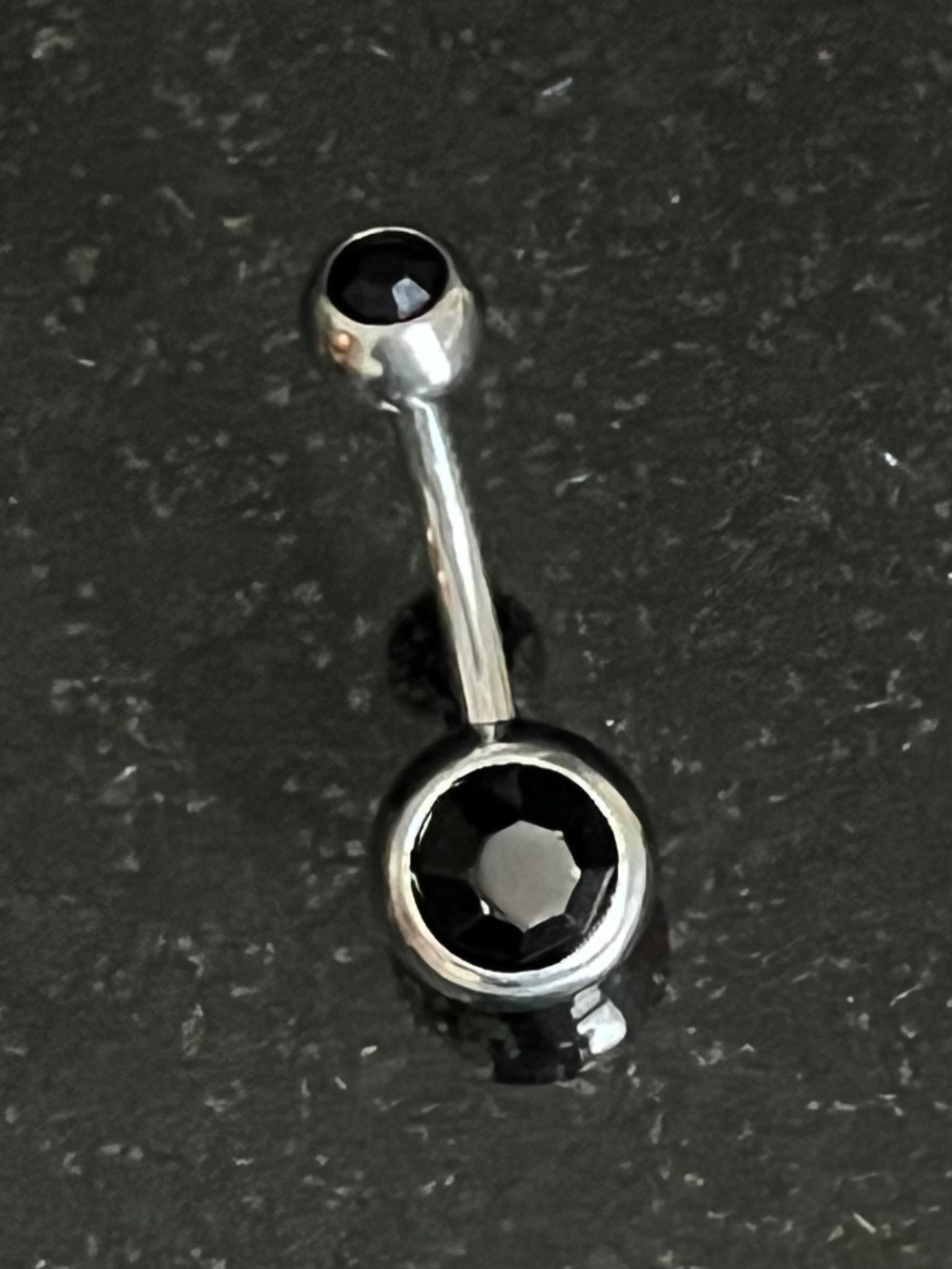 1 Piece Brilliant Double CZ Gem Ball 316L Surgical Steel Navel/Naval Belly Ring - 14g - Available in A Variety of Colors!
