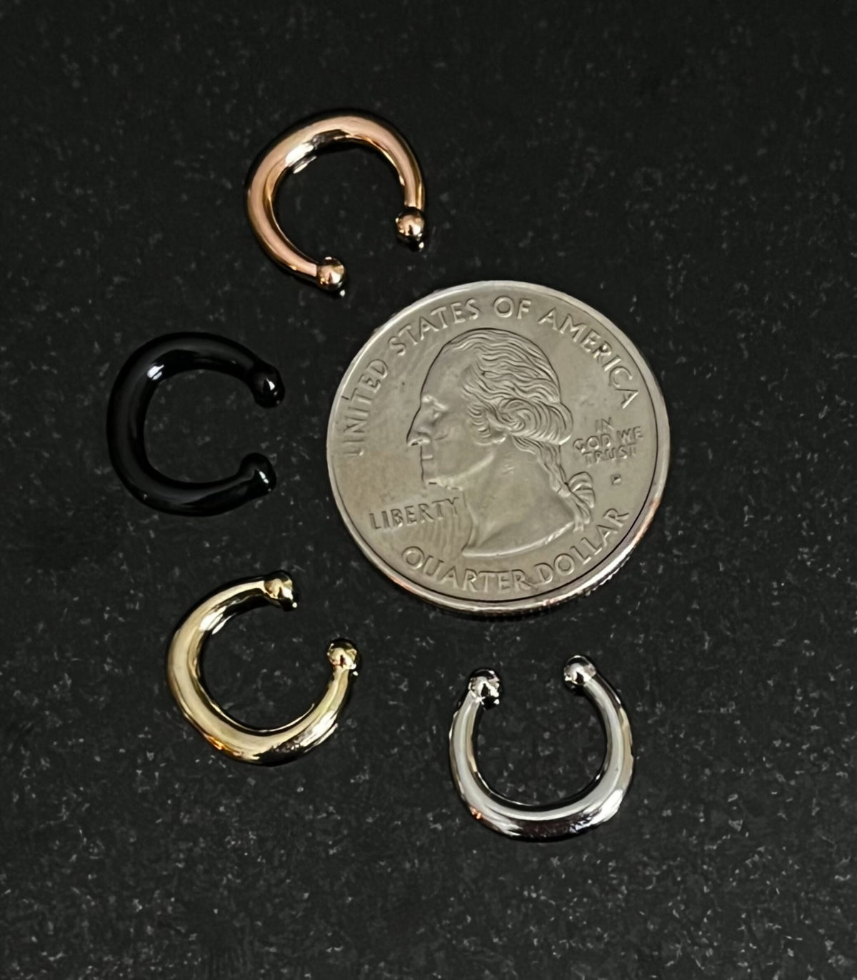 1 Piece Stunning Non-Piercing Horseshoe Clip-On Fake Septum Hanger Ring - Black, Gold, Rose Gold & Silver Available!