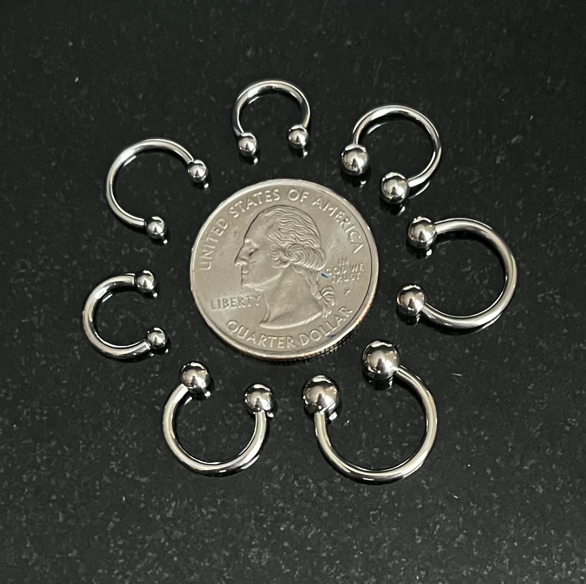 1pc Grade 23 Solid Titanium Horseshoe Circular Barbell 6ALV-ELI Implant Grade