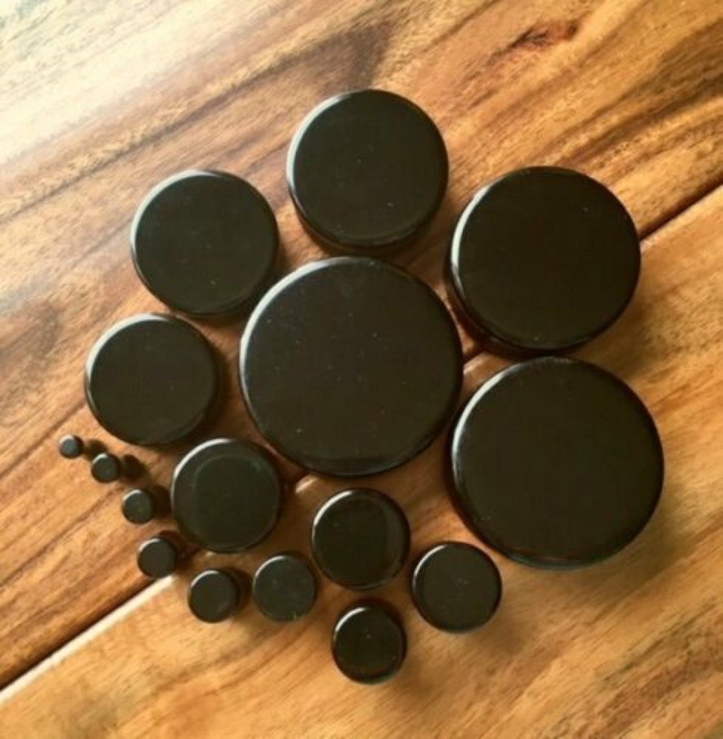 PAIR of Stunning Black Onyx Organic Stone Plugs/Tunnels - Gauges 6g to 38mm available!